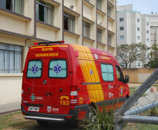 1,2 mil alunos do Colégio Pedro Macedo, em Curitiba, participaram de atividade da Brigada Escolar, coordenada pela Defesa Civil e Corpo de Bombeiros
