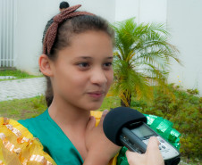 Escola Estadual Nossa Senhora de Salete, em Curitiba, promove a 2ª Mostra em Homenagem à Cultura Afro-brasileira nesta quarta-feira (20), na foto a aluna Ana Julia Almeida.
