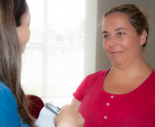 Escola Estadual Nossa Senhora de Salete, em Curitiba, promove a 2ª Mostra em Homenagem à Cultura Afro-brasileira nesta quarta-feira (20), na foto a professora Sandra Freitas.