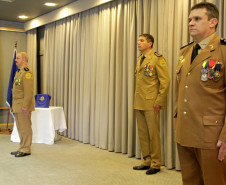 O comandante do Batalhão de Polícia Comunitária (BPEC), major Gerson Luiz Buczenko, passou o comando para o major Ronaldo de Abreu.