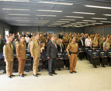 O comandante do Batalhão de Polícia Comunitária (BPEC), major Gerson Luiz Buczenko, passou o comando para o major Ronaldo de Abreu.