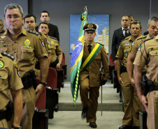 O comandante do Batalhão de Polícia Comunitária (BPEC), major Gerson Luiz Buczenko, passou o comando para o major Ronaldo de Abreu.