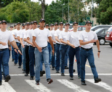 Alunos Soldados da Polícia Militar no curso do BPEC. 24-02-14.