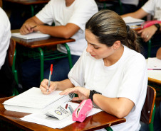 Alunos Soldados da Polícia Militar no curso do BPEC. 24-02-14.