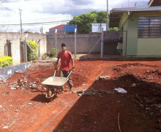 Obras de reparo no Colégio Estadual Nossa Senhora de Lourdes.  