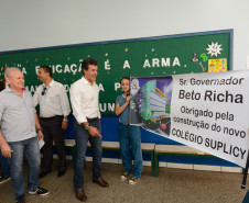 Governador visitou obras do Centro Estadual de Educação Profissional do Sudoeste e do Colégio Estadual Eduardo Virmond Suplicy. 14/03/2014. 