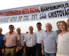 Governador visitou obras do Centro Estadual de Educação Profissional do Sudoeste e do Colégio Estadual Eduardo Virmond Suplicy. 14/03/2014. 