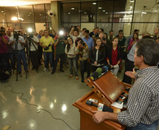 Governador assinou ordens de serviços para obras de novas estruturas para duas escolas: o Jardim Canadá, em Cascavel, e o Dilma Angélico, em Catanduvas.16/05/2014.