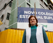 Colégio Estadual Doutor Eduardo Virmond Suplicy no centro de Francisco Beltrão, na foto a diretora Nilva Giongo da Silva. 14-05-14. 
