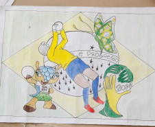 Colégio Estadual Senador Manoel Alencar Guimarães, exposição com o tema da Copa do Mundo 2014 no Brasil. 11-06-14.