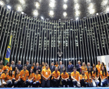Plenário do Senado durante sessão Senado Jovem Brasileiro: IV Concurso de Redação do Senado Federal e Projeto Jovem Senador.