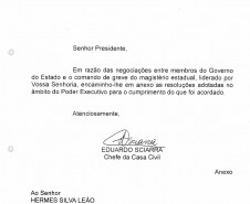 Documento Formal. Compromissos do Governo do Estado enviados à APP.
