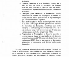 Documento Formal. Compromissos do Governo do Estado enviados à APP.