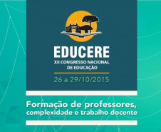 O XII Congresso Nacional de Educação EDUCERE está com inscrições abertas para o envio de trabalhos até o dia 03 de agosto. Esta edição do congresso será realizada de 26 a 29 de outubro, em Curitiba, com o tema “Formação de professores, complexidade e trabalho docente”.