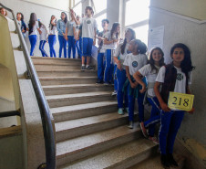 Os 5 mil alunos do Colégio Estadual do Paraná, em Curitiba, participaram nesta quinta-feira (17) de um exercício simulado de plano de abandono do prédio. A atividade é uma ação do Programa Brigadas Escolares - Defesa Civil na Escola.