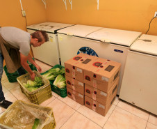 Nessa terça-feira (8), a Associação para o Desenvolvimento da Agroecologia do Paraná (Aopa) de Colombo, na Região Metropolitana de Curitiba, entregou bananas, maçãs, acelga, repolho, cebolinha verde e beterraba ao Colégio Estadual Zumbi dos Palmares, no mesmo município. 