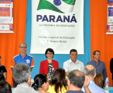 Alunos dos municípios de Telêmaco Borba e Ortigueira ganharam nesta segunda-feira (27) novos núcleos de voleibol, através das Secretarias de Estado da Educação e do Esporte e do Turismo