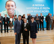 O Paraná comemora neste mês de maio os 70 anos da Secretaria de Estado da Educação. Nesta segunda-feira (15), em solenidade no Salão de Atos do Palácio Iguaçu, em Curitiba, o governador Beto Richa enalteceu o papel do órgão na gestão da área, na formação dos paranaenses e no desenvolvimento do Paraná. Junto com a secretária da Educação, professora Ana Seres, e de ex-secretários da pasta, Richa deu início às comemorações pela data.