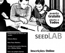 A Secretaria da Educação está com inscrições abertas para oficinas de tecnologia para alunos, professores e comunidade. As atividades serão desenvolvidas na semana de 17 a 21 durante o recesso escolar no Seed Lab da Diretoria de Políticas e Tecnologias Educacionais (DPTE), em Curitiba.