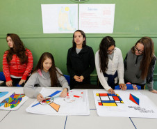 Em São José dos Pinhais, na Grande Curitiba, mais de 400 estudantes do ensino fundamental da Escola Estadual Maria Vidal Novaes participaram de atividades e oficinas de xadrez humano, dominó com caixa de leite, jogos matemáticos interativos de internet e cartazes com pinturas cubistas de artistas que utilizam ou utilizaram figuras geométricas em seus trabalhos, como o russo Wassily Kandinsky, o espanhol Pablo Picasso e o brasileiro Romero Brito.