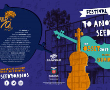 Estudantes da rede pública estadual de ensino e unidades conveniadas mostram seus talentos na dança, música e artes durante comemoração marcada para o dia 5 de setembro, no Teatro Guaíra, em Curitiba. A iniciativa faz parte da programação dos 70 anos da Secretaria de Estado da Educação e tem como objetivo valorizar e divulgar os talentos dos jovens alunos da rede paranaense.