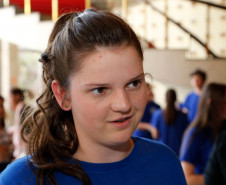 A estudante Juliane Baron, 16 anos, do 3° ano do curso técnico em Agropecuária do Centro Estadual de Educação Profissional Agrícola da Lapa, foi conferir as apresentações junto com mais 40 colegas