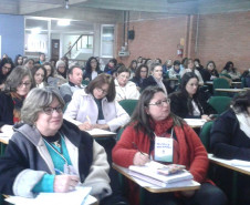 Formação do Caminhos Pedagógicos em Foco realizada com com técnicos dos Núcleos Regionais de Educação em Curitiba, em agosto.