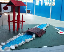 Trabalhos de estudantes do Colégio Estadual Nossa Senhora de Fátima.