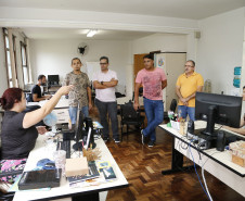 Secretaria Estadual de Educação do Paraná; Gurpo de funcionários da prefeitura municipal de Ceará Mirin do estado do Rio Grande do Norte visitam o Departamento de Políticas Tecnológica (DPTE). 20-03-18. Foto: Hedeson Alves