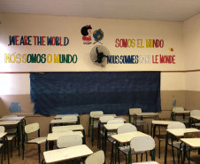 Salas de aula ambiente são organizadas pelos professores conforme os conteúdos são trabalhados. Iniciativa diversifica rotina de nove horas diárias de estudo.  