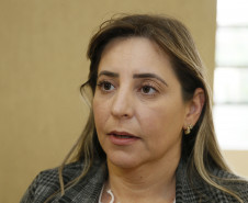 Secretaria Estadual de Educação do Paraná; Caminhos Pedagógicos em Foco no auditório do Colégio Estadual Pedro Macedo, palestras para os pedagogos dos núcleos de educação, na foto Mariangela de Oliveira Viana. 17-04-18. Foto: Hedeson Alves