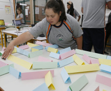 Secretaria Estadual de Educação do Paraná; Alunos da APAE de Prudentópolis visitam os laboratórios da SEED-LAB. 15-05-18. Foto: Hedeson Alves