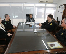 Secretaria Estadual de Educação do Paraná; Reunião no gabinete da Secretária Luciz Cortez com o Coronel Monteiro da PM. 21-05-18. Foto: Hedeson Alves