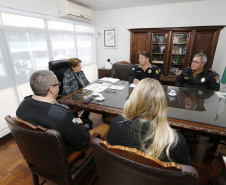 Secretaria Estadual de Educação do Paraná; Reunião no gabinete da Secretária Luciz Cortez com o Coronel Monteiro da PM. 21-05-18. Foto: Hedeson Alves