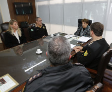 Secretaria Estadual de Educação do Paraná; Reunião no gabinete da Secretária Luciz Cortez com o Coronel Monteiro da PM. 21-05-18. Foto: Hedeson Alves
