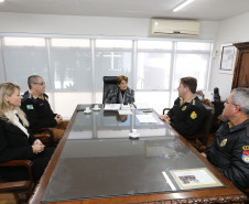 Secretaria Estadual de Educação do Paraná; Reunião no gabinete da Secretária Luciz Cortez com o Coronel Monteiro da PM. 21-05-18. Foto: Hedeson Alves