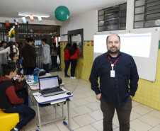 Secretaria Estadual de Educação do Paraná; Feira de 3D e robótica no Colégio Estadual São Cristóvão em São José dos Pinhais, na foto Diretor Jaques Ferreira. 05-06-18. Foto: Hedeson Alves