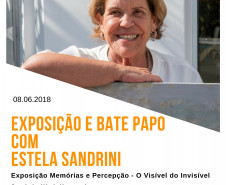 Começa nesta sexta-feira (08), no Centro Estadual de Capacitação em Artes Guido Viaro, a exposição Memória e Percepção - O Visível do Invisível, com obras da artista Estela Sandrini. A mostra faz parte do projeto "Te Encontro no Guido", um evento cultural e pedagógico que busca trabalhar a formação de plateia e expectadores com espetáculos e apresentações das diferentes áreas da arte.