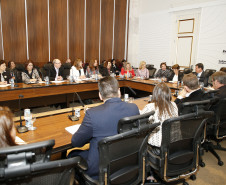 Secretaria Estadual de Educação do Paraná; Reunião com os chefes dos núcleos no GGi do Palácio Iguaçu com a presença da Secretária Lucia Cortez. 11-06-18. Foto: Hedeson Alves
