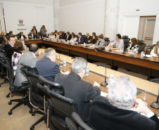 Secretaria Estadual de Educação do Paraná; Reunião com os chefes dos núcleos no GGi do Palácio Iguaçu com a presença da Secretária Lucia Cortez. 11-06-18. Foto: Hedeson Alves