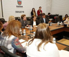 Secretaria Estadual de Educação do Paraná; Reunião com os chefes dos núcleos no GGi do Palácio Iguaçu com a presença da Secretária Lucia Cortez. 11-06-18. Foto: Hedeson Alves