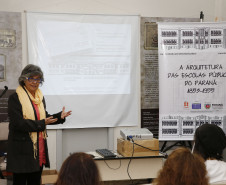 Secretaria Estadual de Educação do Paraná; Lançamento do livro a Arquitetura das Escolas Públicas do Paraná da Elizabeth Amorim de Castro no Museu da Escola. 12-06-18. Foto: Hedeson Alves
