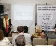 Secretaria Estadual de Educação do Paraná; Lançamento do livro a Arquitetura das Escolas Públicas do Paraná da Elizabeth Amorim de Castro no Museu da Escola. 12-06-18. Foto: Hedeson Alves