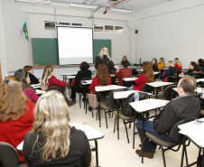 Secretaria Estadual de Educação do Paraná; Caminhos Pedagócicos IV, Curso de formação continuada para técnicos dos núcleos. 19-06-18. Foto: Hedeson Alves
