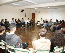 Secretaria Estadual de Educação do Paraná; Colégio Estadual Leôncio Correia, palestra para alunos sobre drogas, Mes de Junho sem Drogras. 28-06-18. Foto: Hedeson Alves