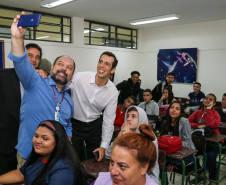 O secretário de Educação Renato Feder em visita na Escola Estadual São Cristóvão no início do ano letivo. Curitiba, 14/02/2019 -  Foto: Geraldo Bubniak/ANPr
