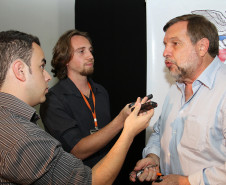 Secretário em entrevista a veículos da região, após o evento.