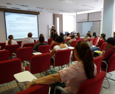 34 professores de língua portuguesa participam de uma formação continuada voltada para a Olimpíada de Língua Portuguesa (OLP), em Toledo