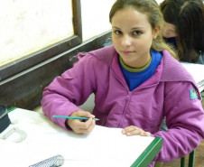 A aluna Arieli Cristina do Nascimento