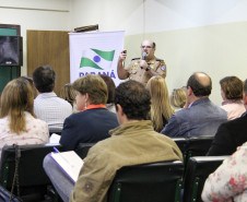O trabalho de prevenção ao uso indevido de drogas ilícitas e enfrentamento à violência, realizado pelo Batalhão da Patrulha Escolar Comunitária (BPEC) nas escolas da rede estadual também foi apresentado durante o encontro pelo comandante do batalhão Douglas Sabatini Dabul.